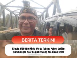 Kepala BPBD SBD  Minta Warga Tebang Pohon Sekitar Rumah Cegah Saat Angin Kencang dan Hujan Deras