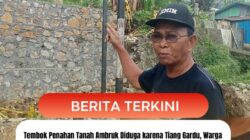 Tembok Penahan Tanah Ambruk Diduga karena Tiang Gardu, Warga Matim Minta PLN Tanggung Jawab