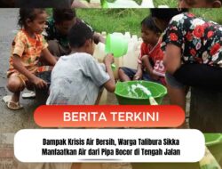 Dampak Krisis Air Bersih, Warga Talibura Sikka Manfaatkan Air dari Pipa Bocor di Tengah Jalan