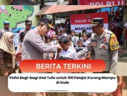 Polisi Bagi-bagi Alat Tulis untuk 100 Pelajar Kurang Mampu di Ende