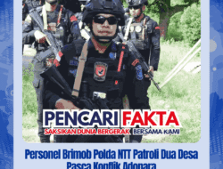 Personel Brimob Polda NTT Patroli Dua Desa Pasca Konflik Adonara